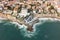 Aerial view of Estoril coastline near Lisbon in Portugal