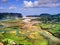 Aerial view of estuary in Villaviciosa, Asturias