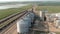 Aerial view of an ethanol production plant and rail depot in South Dakota