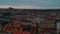 Aerial view European city Prague footage Czech Republic. view Praha aerial survey flight over rooftops. survey on the