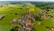 Aerial view of European village in Germany.