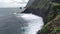 Aerial View Evergreen High Cliff Coastline, Island Madeira