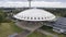 Aerial view on the Evoluon in Eindhoven.