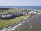 Aerial view of exclusive golf community on the Atlantic coast of