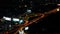 Aerial view of expressway junction road at night, view from Baiyoke Tower II in Bangkok, Thailand