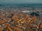 Aerial view famous amphitheater in Verona. Italy aerial view of the historic city. Aerial panorama of Piazza Bra in