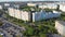 Aerial view on famous buildings in Gdansk zaspa. Gdansk Zaspa is district known for its mural arts.