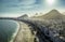 Aerial view of famous Copacabana Beach in Rio de Janeiro