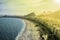 Aerial view of famous Copacabana Beach in Rio de Janeiro