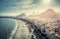 Aerial view of famous Copacabana Beach in Rio de Janeiro