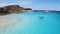 Aerial view of famous La Pelosa beach at sunny summer day