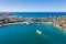 Aerial view on famous Manly Wharf and Manly, Sydney, Australia