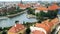 Aerial view of famous polish city Wroclaw