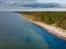 Aerial view of famous tourist attraction spot near Klaipeda, Lithuania The Dutchman`s Cap - Calm autumn scenery in europe