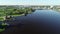 Aerial view of famous windmills in Zaanse Schans, Amsterdam Netherlands.