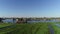 Aerial view of famous windmills of Zaanse Schans, Zaandam near Zaandijk and Amsterdam, Netherlands. Famous dutch places