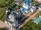 Aerial view the famouse Vysotsky men monastery in Serpukhov,Russia