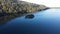 Aerial view of Fannette Island in Lake Taheo