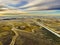 Aerial view of farm country fields in eastern Colorado