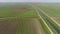 Aerial view of farmland.