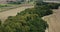 Aerial view of Farmland. Aerial View of Forest and Agriculture Fields