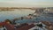 Aerial view of Faro with historic cathedral and marina, Portugal