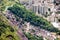 Aerial view of favela and high-rise buildings in Rio de Janeiro, Brazil