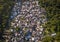 Aerial view of Favela Santa Marta in Rio de Janeiro, Brazil