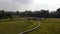 Aerial view feild farm nature rice landscape in Thailand