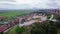 Aerial view of the Feldioara medieval outpost, located in Brasov, Romania.