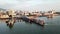 Aerial view ferry at Penang Island Terminal.