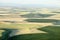 An aerial view of the fertile farm fields of Idaho.