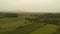 Aerial view of fields of corn