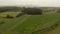 Aerial view of fields of corn