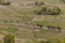 Aerial view of fields near Vrang village in Wakhan valley, Tajikist