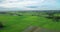 Aerial view of Fields with various types of agriculture in rural Thailand