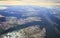 Aerial view of Fireland mountains above Ushuaya