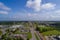 Aerial view of the first diverging diamond interchange on the Alabama Gulf Coast