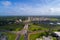 Aerial view of the first diverging diamond interchange on the Alabama Gulf Coast