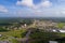 Aerial view of the first diverging diamond interchange on the Alabama Gulf Coast