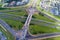 Aerial view of the first diverging diamond interchange on the Alabama Gulf Coast