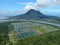 Aerial view of a fishery and prawn farm