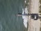 Aerial view of fishing pier and beautiful beach in Myrtle Beach, South Carolina