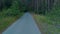 Aerial view of Fitness Runner running in nature woodland forest.