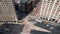 Aerial view of Flatiron building, New York, Manhattan. Residential and business buildings from above