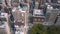 Aerial view of Flatiron building, New York, Manhattan. Residential and business buildings from above