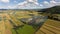 Aerial view of flooded fields.