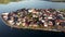 Aerial view of Flores Island of Peten Guatemala