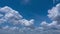 Aerial view fluffy white clouds in blue sky. cumulus cloudscape nature background good weather in bright summer day. copy space of