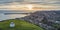 An aerial view of Folkestone, Kent at sunset